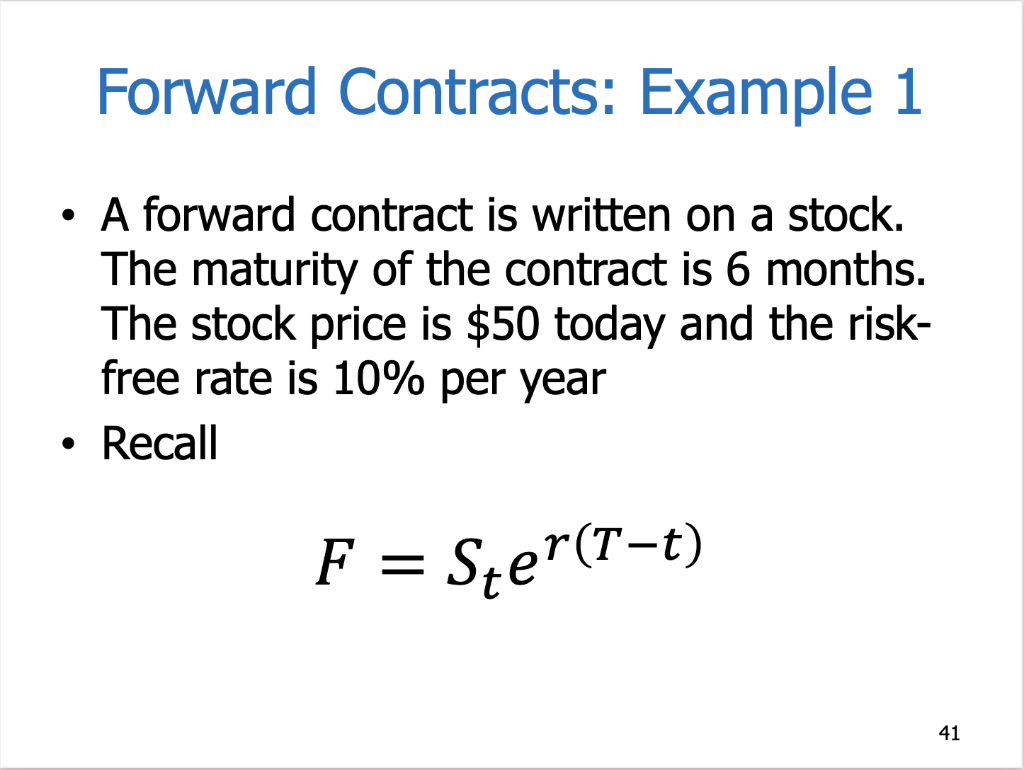 Solved Forward Contracts Example 1 . A forward contract is