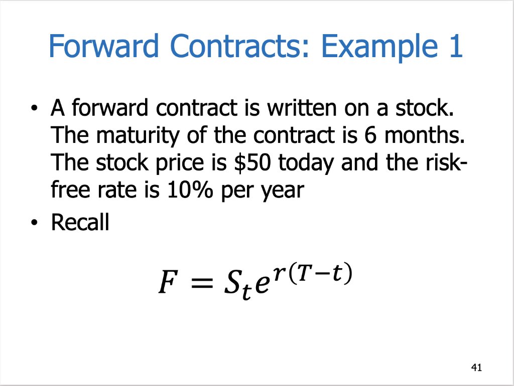 Solved Forward Contracts: Example 1 . A Forward Contract Is | Chegg.com