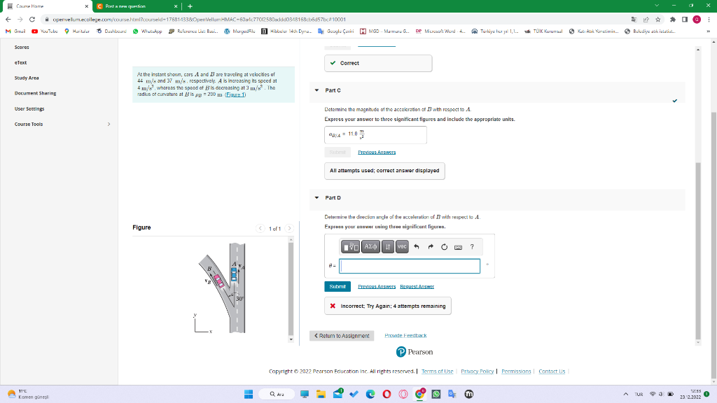 Solved At The Instant Shown, Cars A And B Are Traveling At | Chegg.com