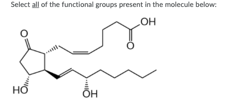 Solved Select all of the functional groups present in the | Chegg.com