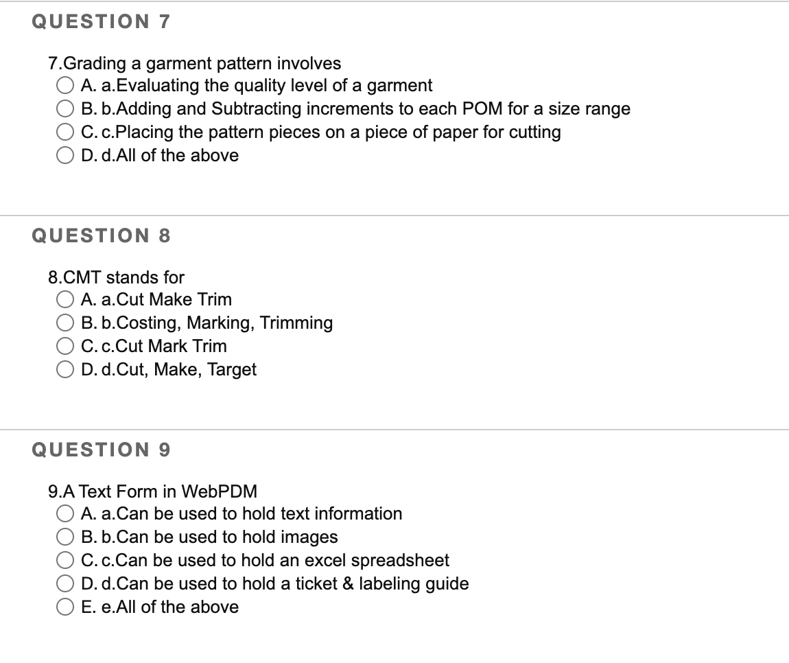 Pattern Grading to Create a Full Size Range