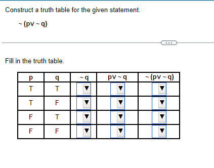 Solved Construct a truth table for the given statement | Chegg.com