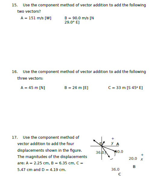 solved-15-use-the-component-method-of-vector-addition-to-chegg