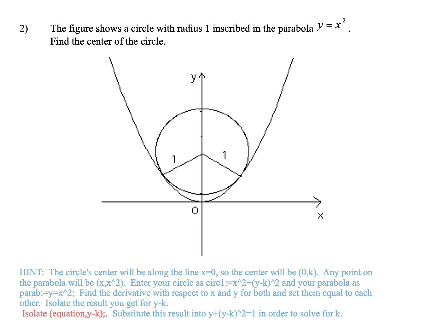 Solved The figure shows a circle with radius 1 ﻿inscribed in | Chegg.com