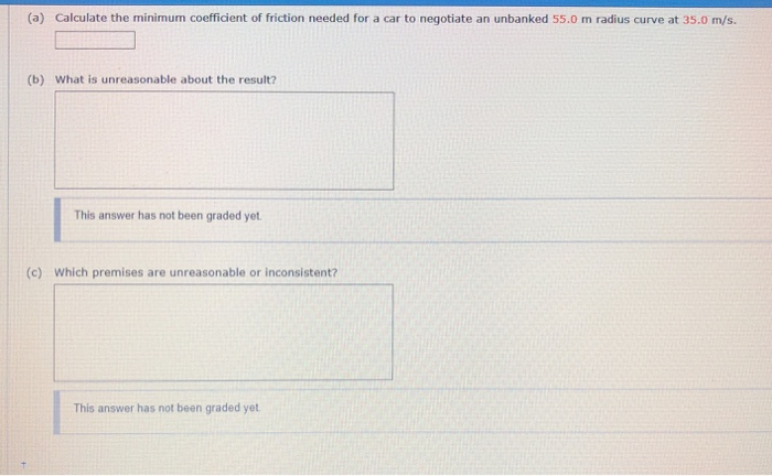 Solved (A) Calculate the minimum coefficient of friction | Chegg.com