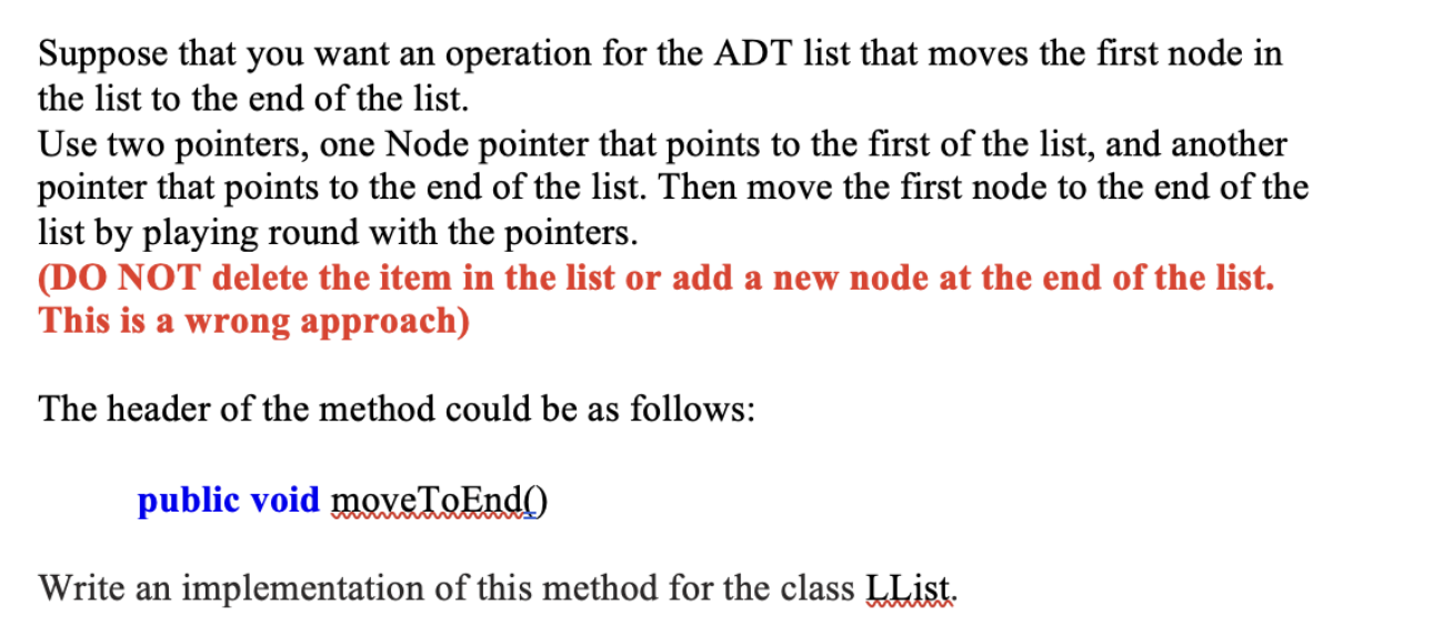 Solved This data structure/algorithm is in Java. The last | Chegg.com