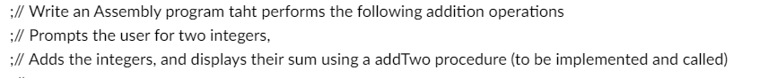 Solved ;// Write an Assembly program taht performs the | Chegg.com