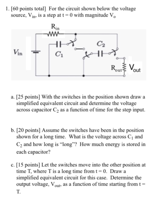 Solved For the circuit shown below the voltage source, V_in, | Chegg.com