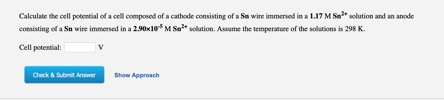 Solved Calculate the cell potential of a cell composed of a | Chegg.com