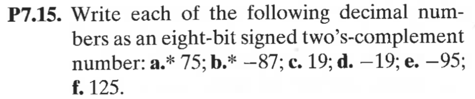 Solved P7.15. Write each of the following decimal num bers | Chegg.com