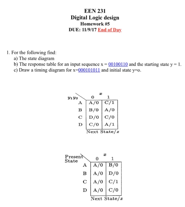 Digital logic homework solutions