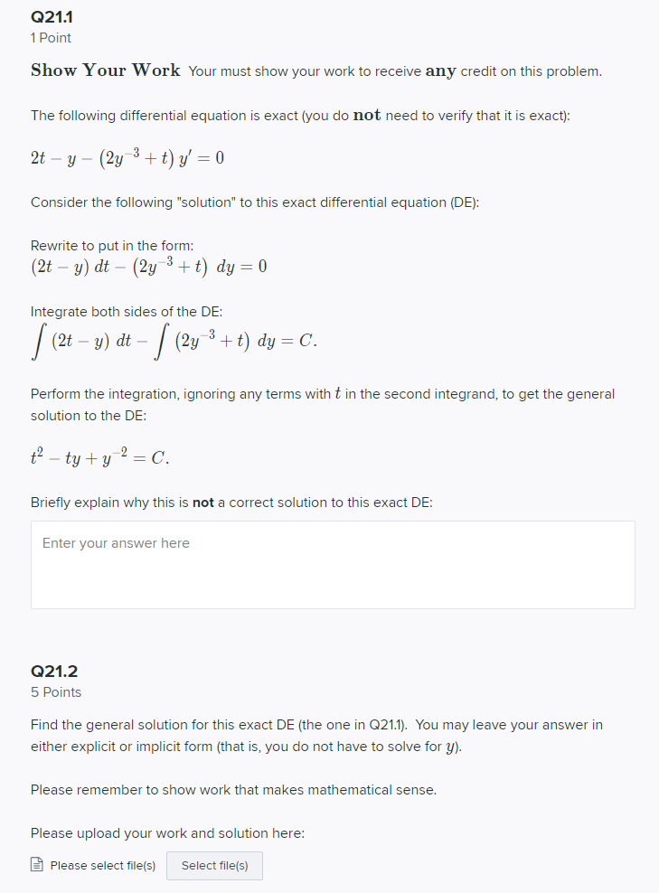Solved Please solve 21.1 and 22.2. MUST provide an | Chegg.com