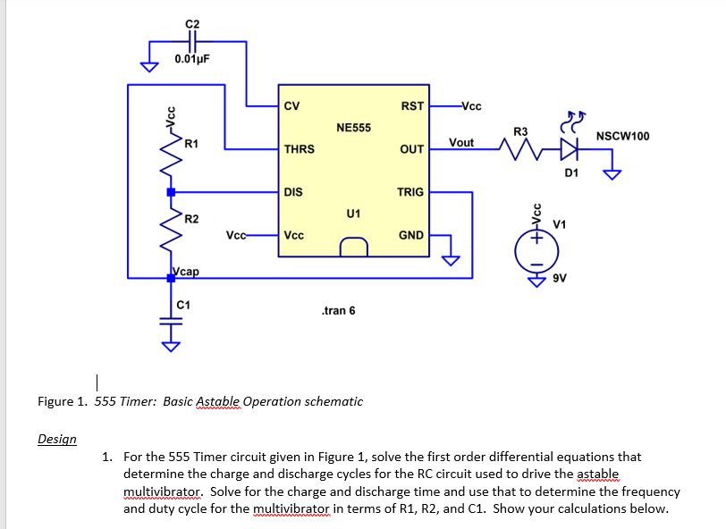 Solved C2 0.01HF CV RST 0 NE555 R3 NSCW100 R1 OUT Vout THRS