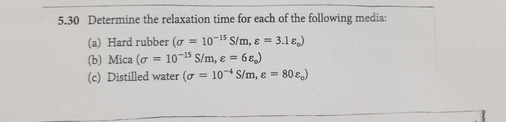 Solved 5 30 Determine The Relaxation Time For Each Of The Chegg Solved 5 30 Determine The Relaxation Time For Each Of The Chegg