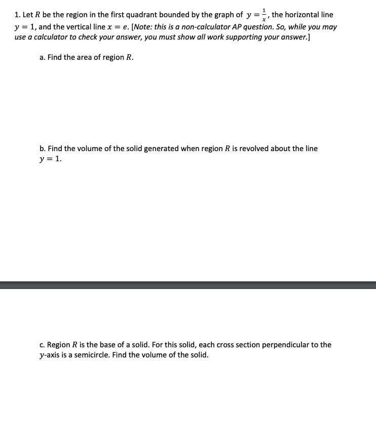 Solved 1. Let R be the region in the first quadrant bounded | Chegg.com
