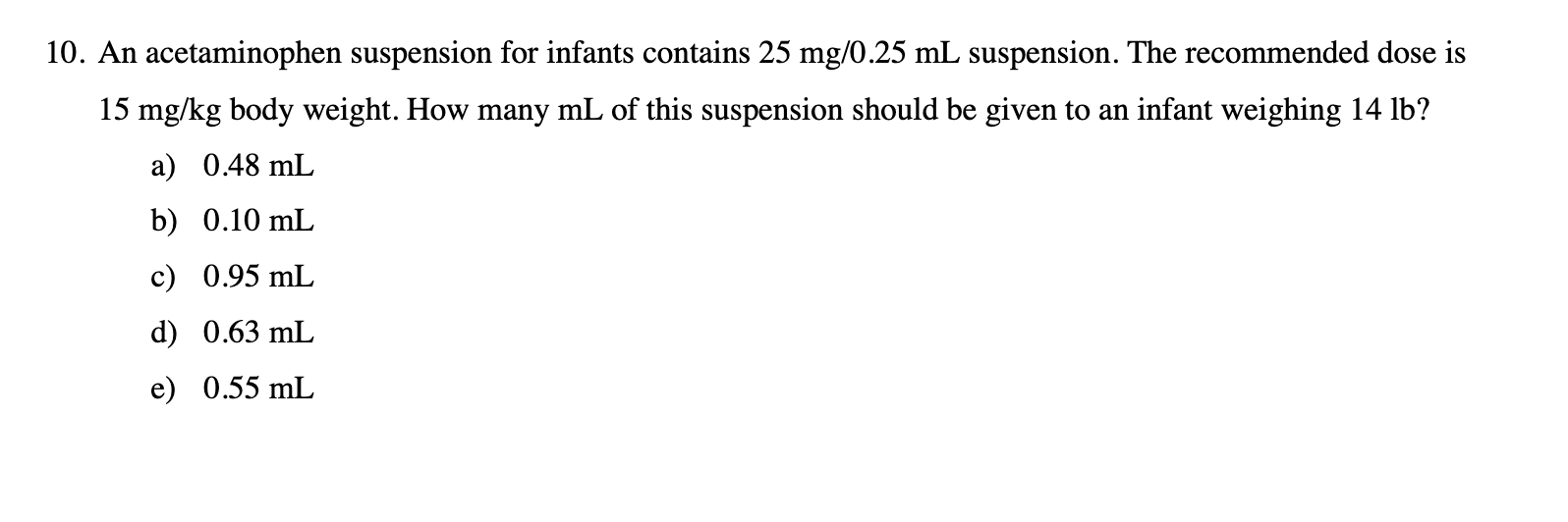 Solved An acetaminophen suspension for infants contains 25