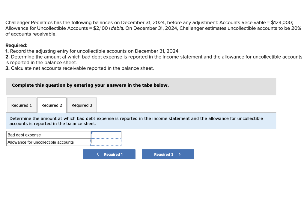 Solved Record the adjusting entry for uncollectible accounts