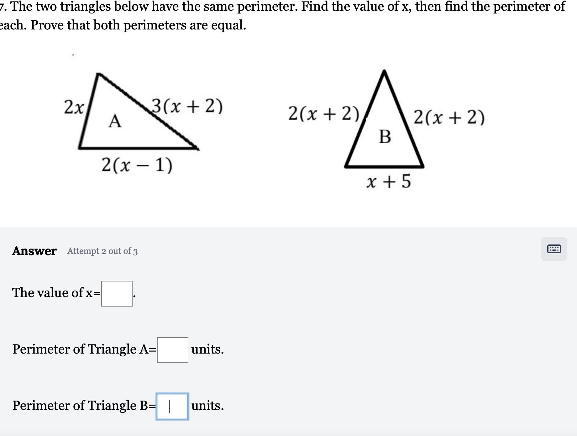 solved-the-two-triangles-below-have-the-same-perimeter-chegg