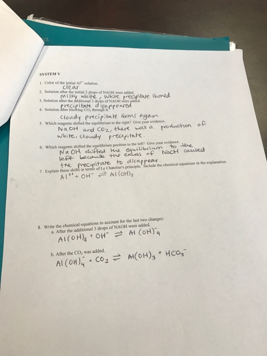 Solved Color of the initial Al^3+ solution. Solution after | Chegg.com