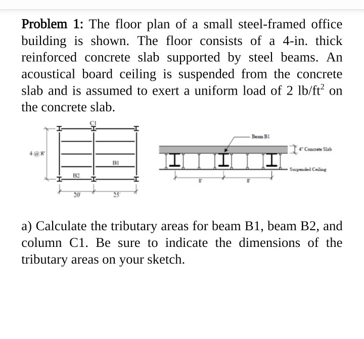 Problem 1 The Floor Plan Of A Small Steel Framed Chegg Com
