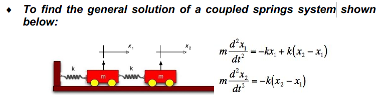 Solved To find the general solution of a coupled springs | Chegg.com