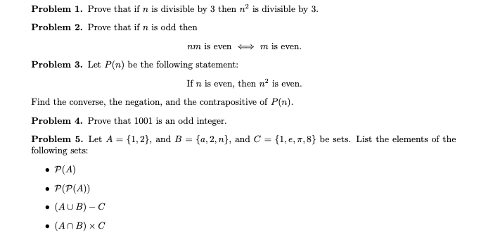 Solved Problem 1 Prove That If N Is Divisible By 3 Then Chegg Com