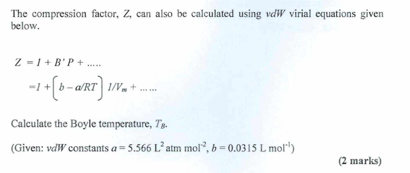 Solved As a first approximation, the compression factor, Z