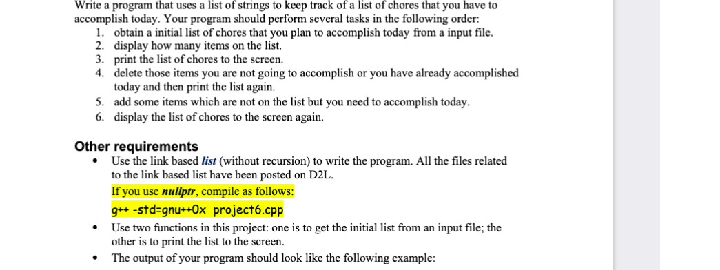 Solved Write a program that uses a list of strings to keep | Chegg.com