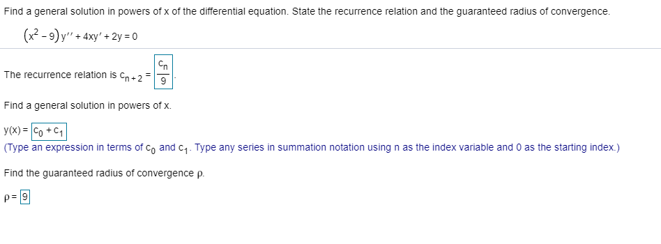 Solved Find A General Solution In Powers Of X Of The Chegg Com