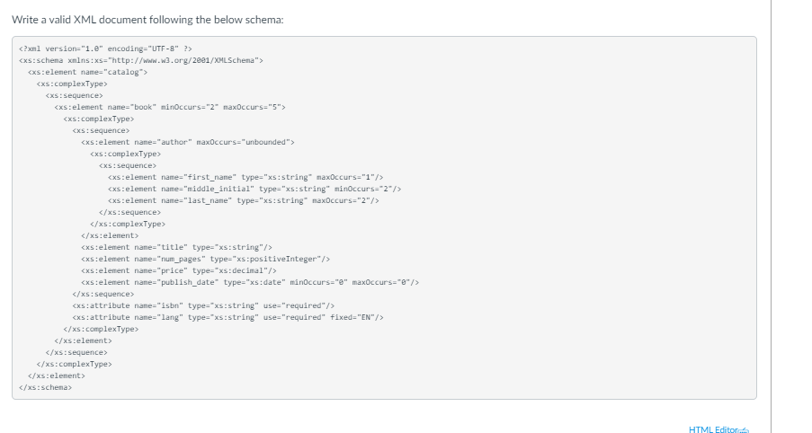 Solved Write A Valid XML Document Following The Below | Chegg.com