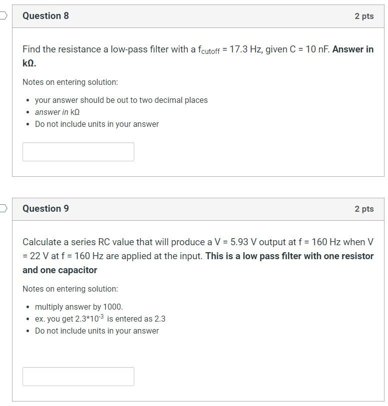 Solved Find the resistance a low-pass filter with a fcutoff | Chegg.com