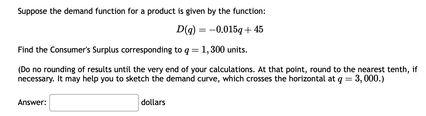 Solved Suppose the demand function for a product is given by | Chegg.com
