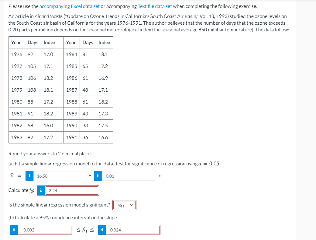 Solved Please use the accompanying Excel data set or | Chegg.com