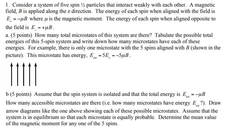 Solved 1. Consider a system of five spin 12 particles that | Chegg.com