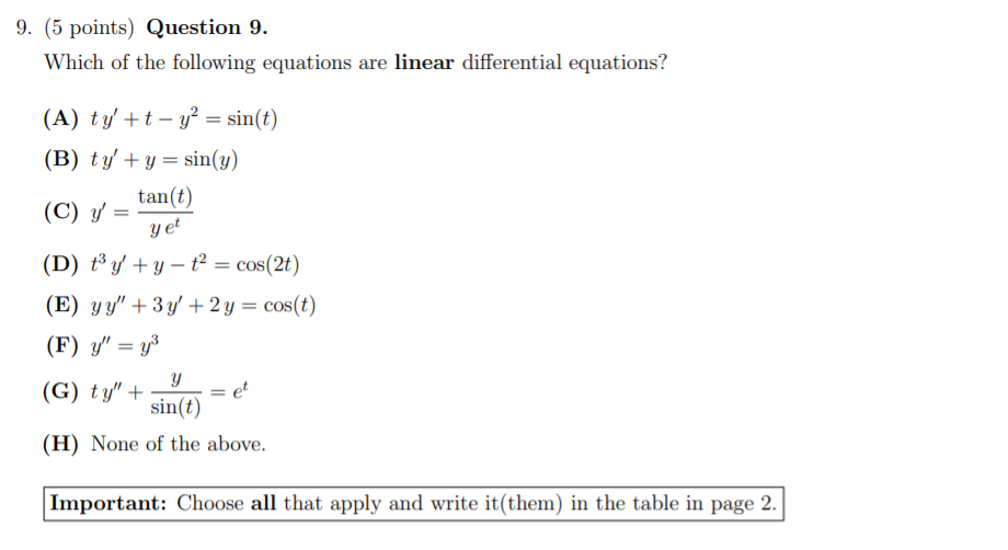 Solved 5. (5 points) Question 5. Find the Laplace transform | Chegg.com