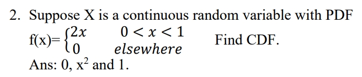 Solved Suppose X is a continuous random variable with | Chegg.com
