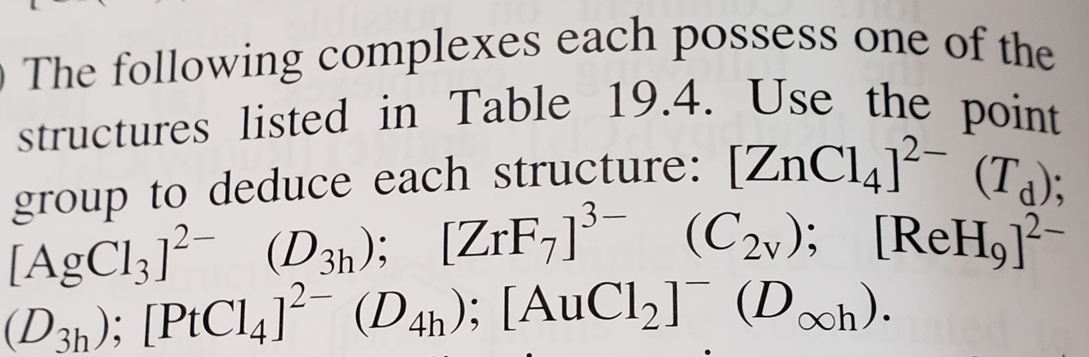 Solved 19.4. Use the point The following complexes each | Chegg.com