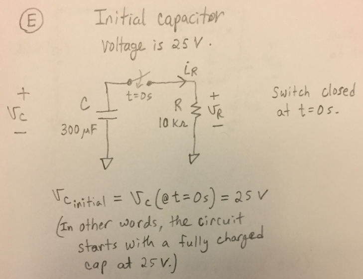 Solved 1) What is the circuit time constant? Answer will | Chegg.com