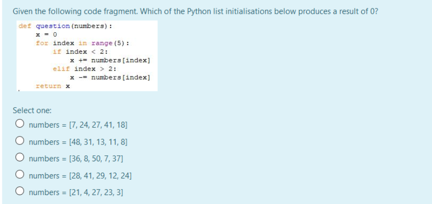 Solved Given The Following Code Fragment. Which Of The | Chegg.Com