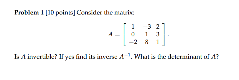 Solved Problem 1 [10 ﻿points] ﻿Consider the | Chegg.com