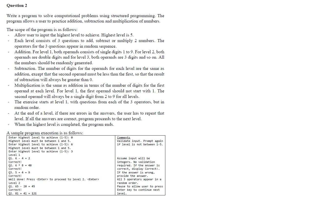 Solved Question 2 Write A Program To Solve Computational | Chegg.com