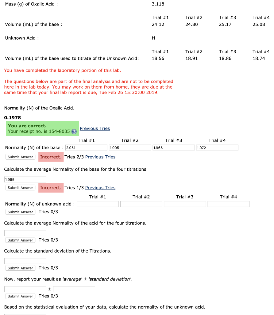 Volumetric Analysis AcidBase Titration Lab Report.