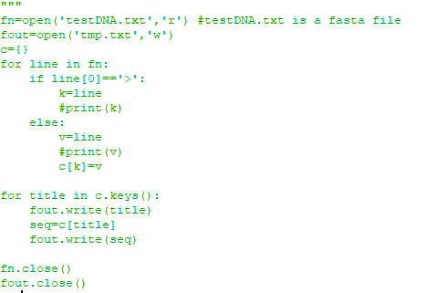 Solved Python: Need to create a function that: reads a Fasta | Chegg.com