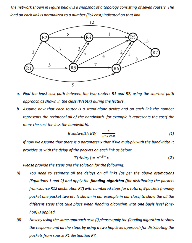 Solved The Network Shown In Figure Below Is A Snapshot Of A | Chegg.com