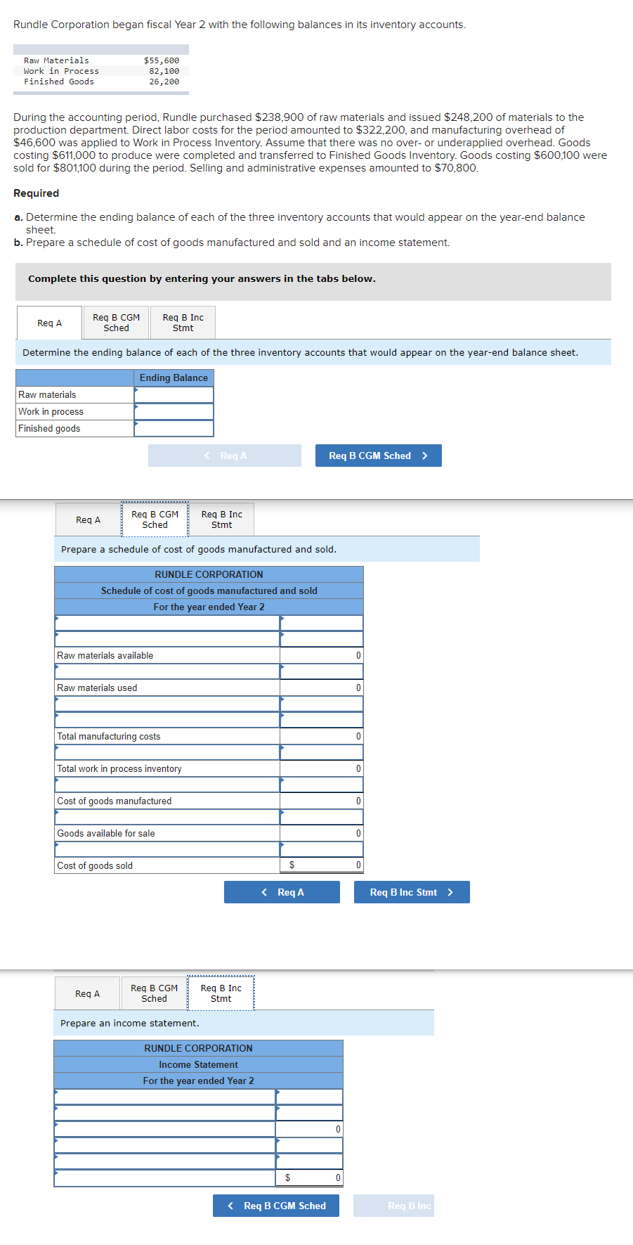 Solved Rundle Corporation began fiscal Year 2 with the