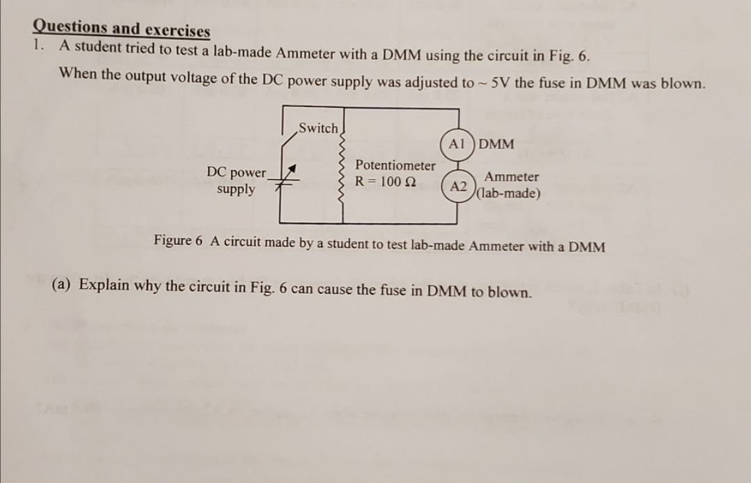 Solved Questions and exercises 1. A student tried to test a | Chegg.com