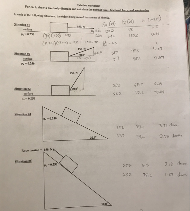 Solved For Each Draw A Free Body Diagram And Caleulate The Chegg