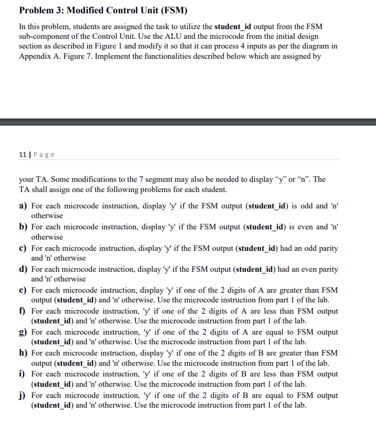 Problem 3 Modified Control Unit (FSM) In this