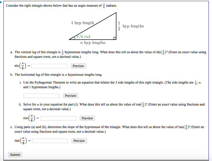 Solved Consider the right triangle shown below that has an | Chegg.com