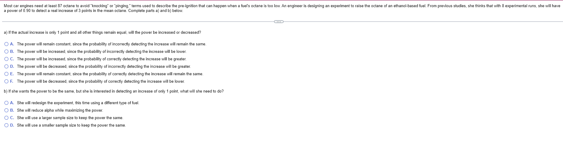 Solved Most car engines need at least 87 octane to avoid